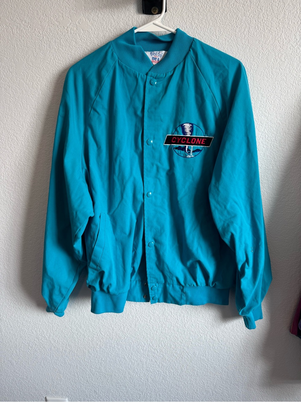 Cyclone Teal Bomber Jacket - Men's Casual Snap-Front